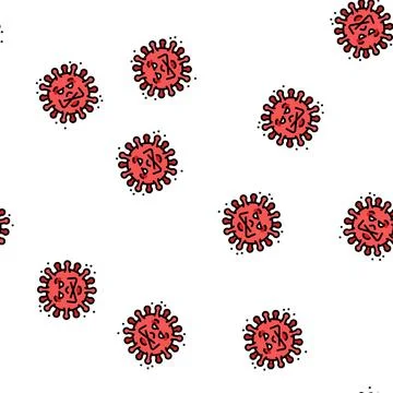 Cute bacteria virus vector seamless pattern Stock Illustration