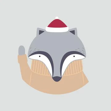 Cute badger in a hat and a sweater. Vector illustration for cards Stock Illustration
