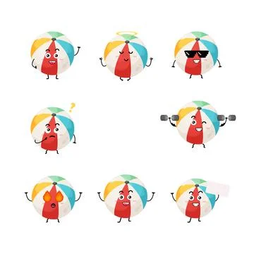 Cute ball character vector illustration Stock Illustration