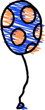 Cute balloon scribble drawn by a child Stock Illustration