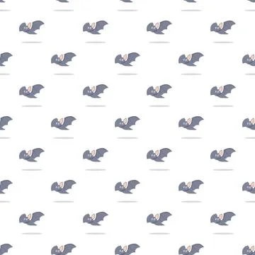 Cute bat cartoon seamless pattern flying Stock Illustration