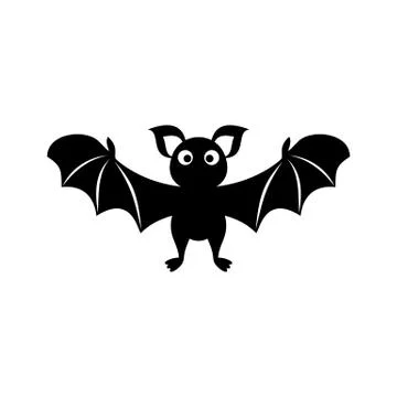 Cute bat silhouette icon イラスト素材