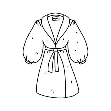 Cute bathrobe. Hand drawn doodle style. Vector illustration isolated on whi.. Stock-Illustration
