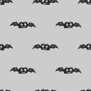 Cute bats in a playful Halloween pattern for festive wrapping and decorating Stock Illustration