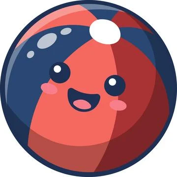 Cute beach ball summer character graphic icon Stock Illustration