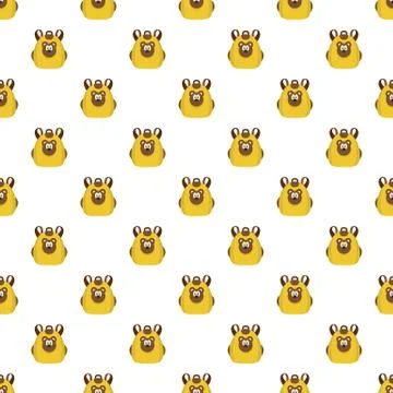 Cute bear backpack pattern seamless vector 스톡 일러스트