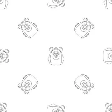 Cute bear backpack pattern seamless 库存插图