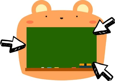 Cute Bear blackboard Stock Illustration