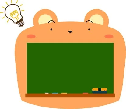 Cute Bear blackboard Stock Illustration