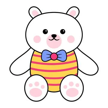 Cute Bear with Bow Tie Stock Illustration