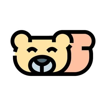 Cute bear bread cartoon icon for bakery logo Stock Illustration