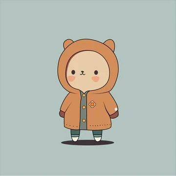 Cute bear cartoon character vector icon illustration animal nature icon con.. Illustrazione stock