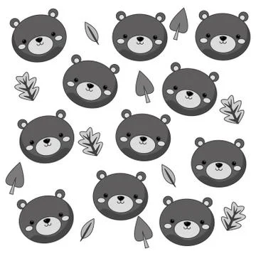 Cute bear cartoon pattern background Illustrazione stock