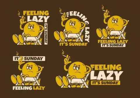 Cute bear character with different feelings and sun signs Stock Illustration