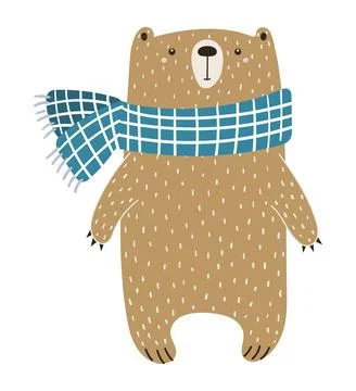 Cute bear character illustration isolated Stock Illustration