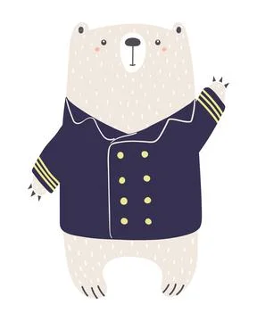 Cute bear character illustration isolated Stock Illustration