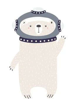 Cute bear character illustration isolated Stock Illustration