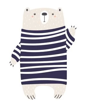 Cute bear character illustration isolated Stock Illustration