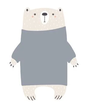 Cute bear character illustration isolated Stock Illustration