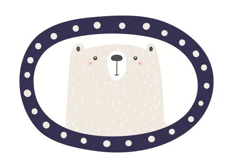 Cute bear character illustration isolated Stock Illustration