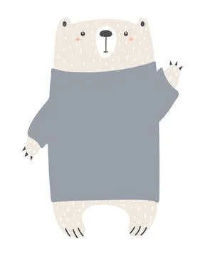 Cute bear character illustration isolated Stock Illustration