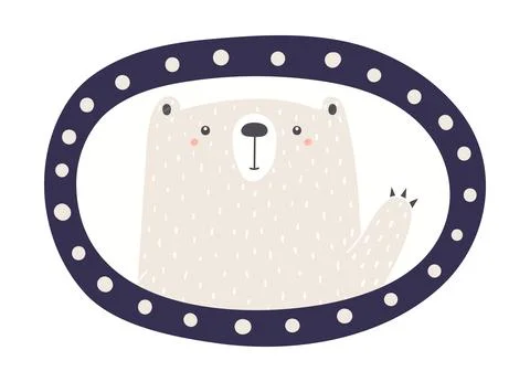 Cute bear character illustration isolated Stock Illustration