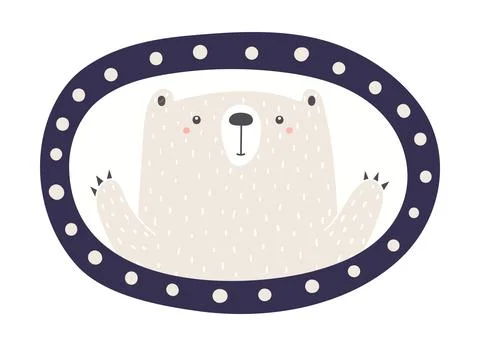 Cute bear character illustration isolated Stock Illustration