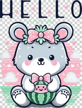 Cute bear clipart for kids pattern, Childish cartoon print. Stock Illustration