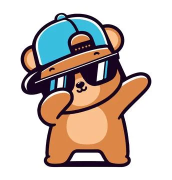 Cute Bear dabbing movement cartoon Stock Illustration
