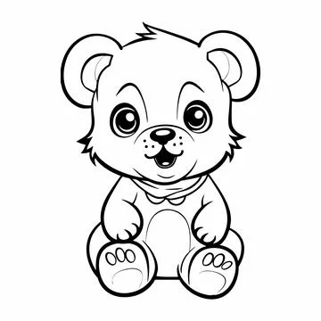 Cute bear drawing for children Stockillustratie