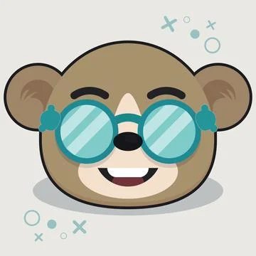 Cute bear face cartoon vector illustration Stock Illustration