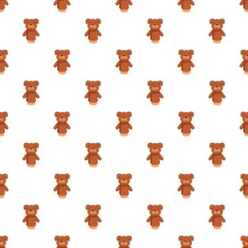 Cute bear hand puppet toys seamless pattern background Illustrazione stock