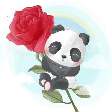 Cute bear hanging a paris tower illustration Stock Illustration