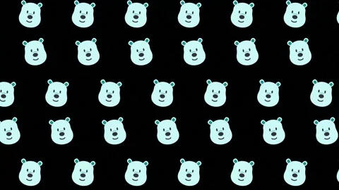 A cute bear head  animated pattern design Stock Footage 235417522