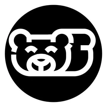 Cute bear head line art icon logo Stock Illustration