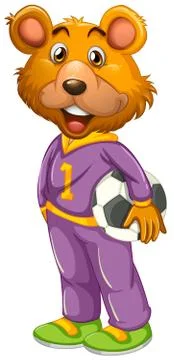 Cute bear in human-like pose isolated Ilustración de archivo