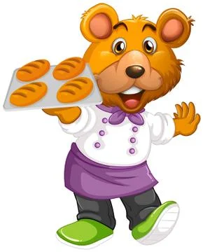 Cute bear in human-like pose isolated Ilustración de archivo