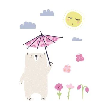 Cute bear illustration Stock Illustration