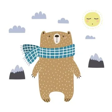 Cute bear illustration Stock Illustration
