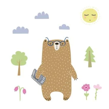 Cute bear illustration Stock Illustration