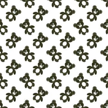 Cute Bear Isolated Seamless Pattern Stock Illustration