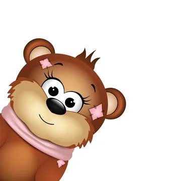 Cute bear isolated on a white background Stock Illustration