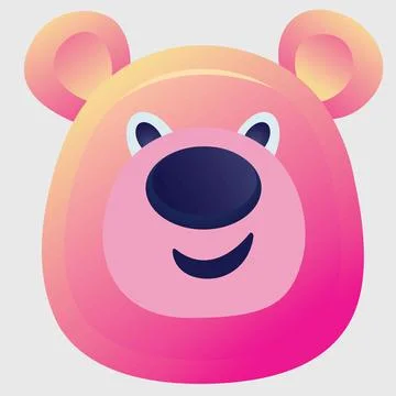 Cute Bear Logo, Predator logo, Gradient Vector, Wild Animal vector, Bear logo Stock Illustration