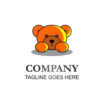 Cute bear logo, simple and modern design that makes it look clean Stock Illustration