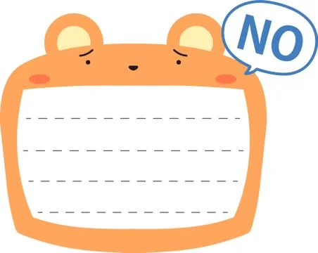 Cute Bear noteboard outline Stock Illustration