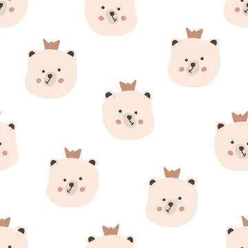 Cute bear pattern perfect for children design projects Stockillustratie