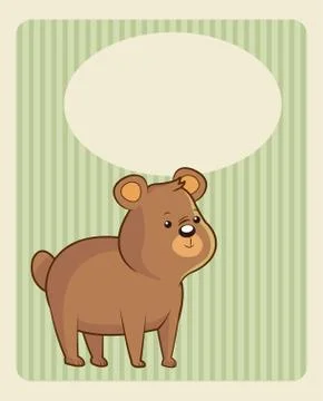 Cute bear poster image 库存插图