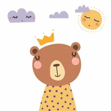 Cute bear princess Stock Illustration