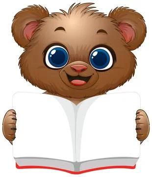 Cute Bear Reading a Book Stock Illustration