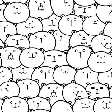 Cute bear seamless pattern background. Vector illustration. Stock Illustration